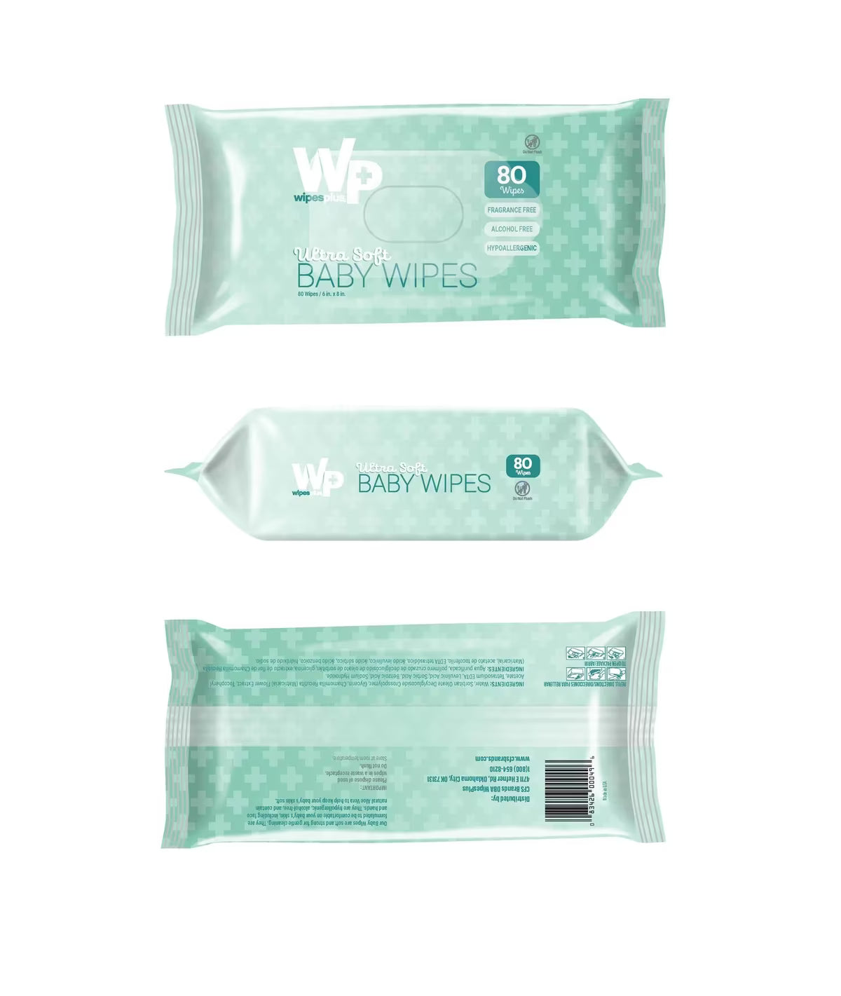 WipesPlus 80 Count Baby Wipes are dermatologist tested with a fragrance free, alcohol free and hypoallergenic formula. Made in the USA with a luxurious substrate for gentle everyday baby care.
