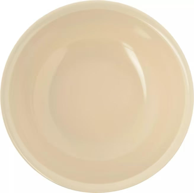 10 oz Tan Melamine Nappie Bowl with break resistant, stain resistant construction. Ideal for restaurants, cafeterias, catering, and home dining.