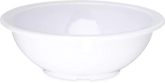 10 oz White Melamine Nappie Bowl with break resistant, stain resistant construction. Ideal for restaurants, cafeterias, catering, and home dining.