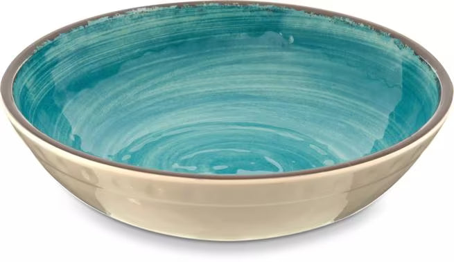 32 oz Aqua Melamine Cereal Bowl with commercial grade, break resistant construction. Ideal for serving cereal, soup, pasta, salads, and entrees in restaurants, catering, and home dining.