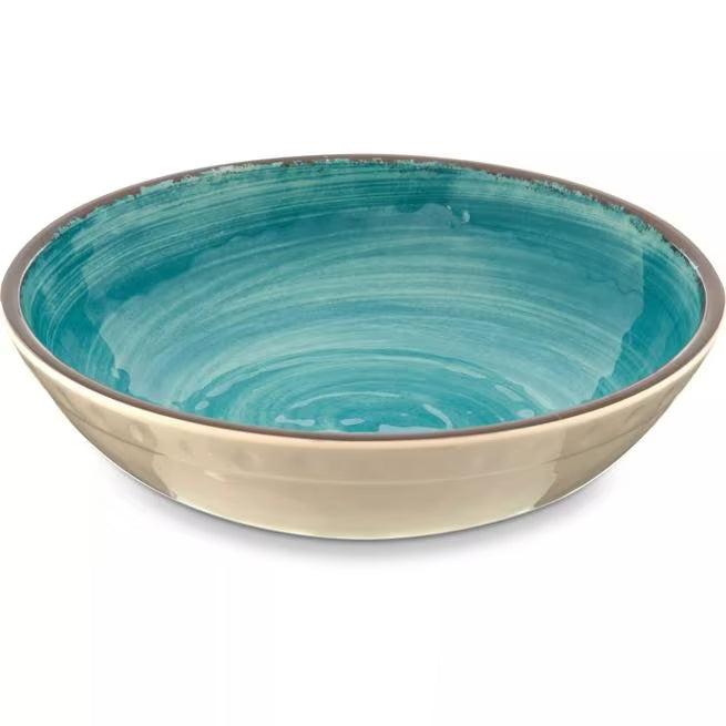 32 oz Aqua Melamine Cereal Bowl with commercial grade, break resistant construction. Ideal for serving cereal, soup, pasta, salads, and entrees in restaurants, catering, and home dining.