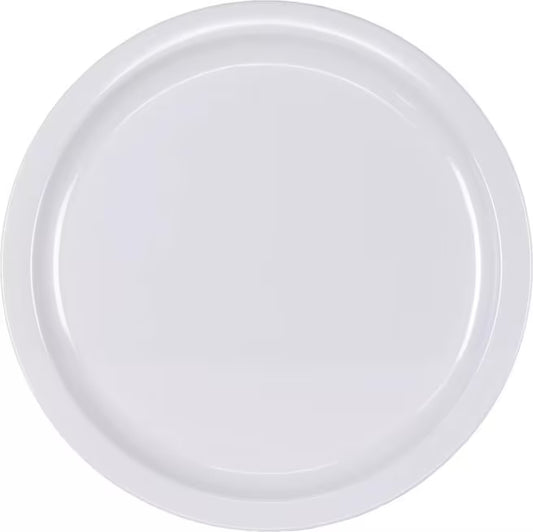10" White Melamine Dinner Plate with break resistant, stain resistant construction. Ideal for restaurants, cafeterias, catering, and home dining.