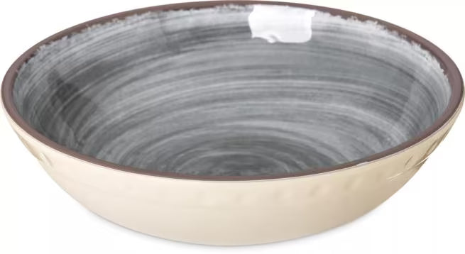 32 oz Smoke Melamine Cereal Bowl with commercial grade, break resistant construction. Ideal for serving cereal, soup, pasta, salads, and entrees in restaurants, catering, and home dining.