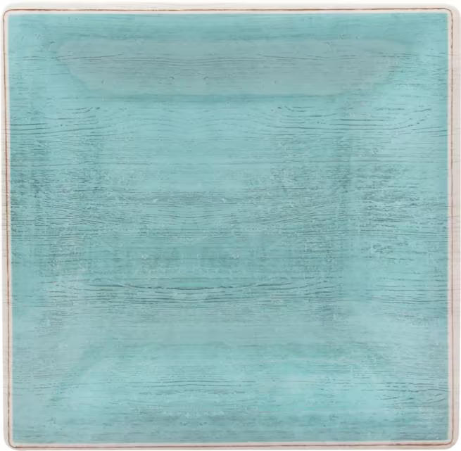 10.5" Aqua Grove Melamine Square Plate with durable break resistant construction. Ideal for restaurants, catering, buffets, and home dining.