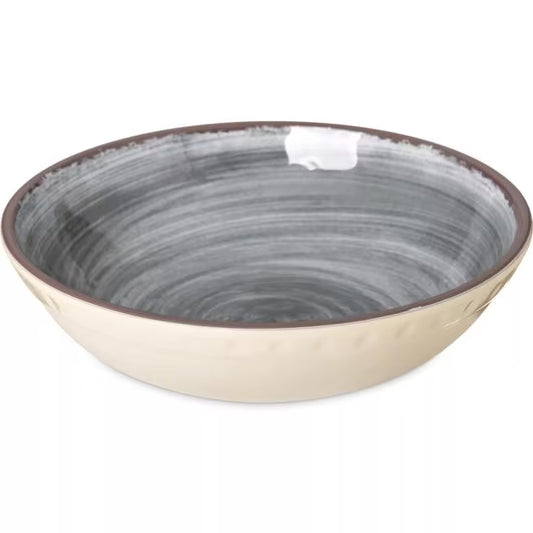 32 oz Smoke Melamine Cereal Bowl with commercial grade, break resistant construction. Ideal for serving cereal, soup, pasta, salads, and entrees in restaurants, catering, and home dining.