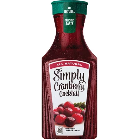 52oz Simply Cranberry Juice Refreshing Pure Fruit Beverage