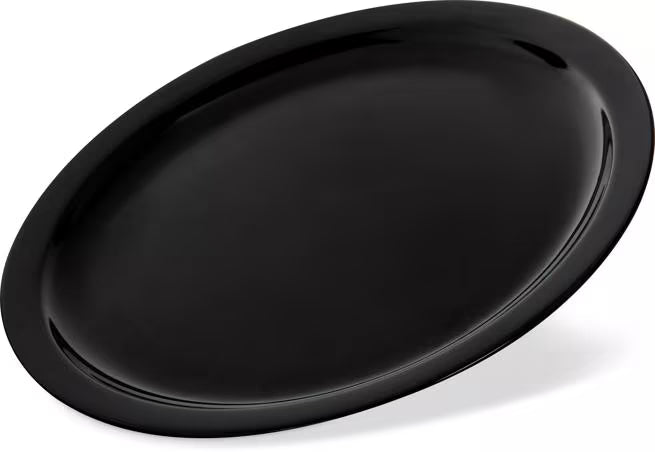 10" Black Melamine Dinner Plate with break resistant, stain resistant construction. Ideal for restaurants, cafeterias, catering, and home dining.