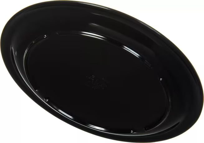 10" Black Melamine Dinner Plate with break resistant, stain resistant construction. Ideal for restaurants, cafeterias, catering, and home dining.