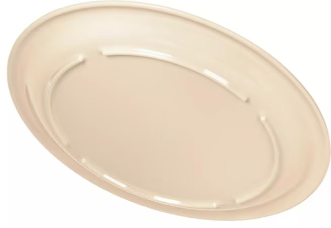 10" Tan Melamine Dinner Plate with break resistant, stain resistant construction. Ideal for restaurants, cafeterias, catering, and home dining.