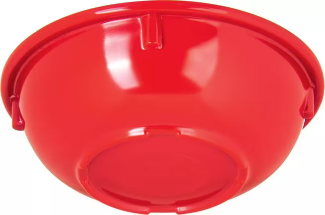 10 oz Red Melamine Nappie Bowl with break resistant, stain resistant construction. Ideal for restaurants, cafeterias, catering, and home dining.