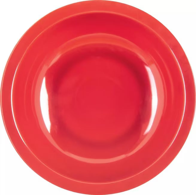 10 oz Red Melamine Nappie Bowl with break resistant, stain resistant construction. Ideal for restaurants, cafeterias, catering, and home dining.
