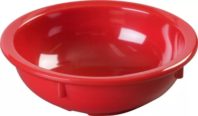 10 oz Red Melamine Nappie Bowl with break resistant, stain resistant construction. Ideal for restaurants, cafeterias, catering, and home dining.