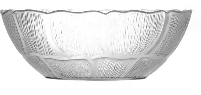 7-7/16 Inch Clear Polycarbonate Petal Mist Bowl with 1.3 qt capacity and break resistant construction. Ideal for buffets, catering, restaurants, food bars, and home entertaining.