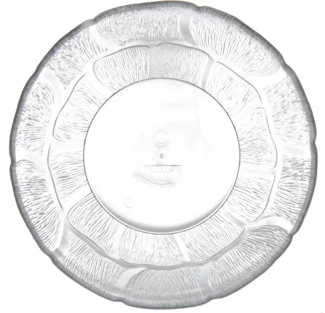 7-7/16 Inch Clear Polycarbonate Petal Mist Bowl with 1.3 qt capacity and break resistant construction. Ideal for buffets, catering, restaurants, food bars, and home entertaining.