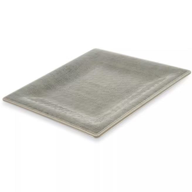 10.5 Inch Smoke Grove Melamine Square Plate with stain and chip resistant construction. Dishwasher safe and ideal for commercial or home dining.