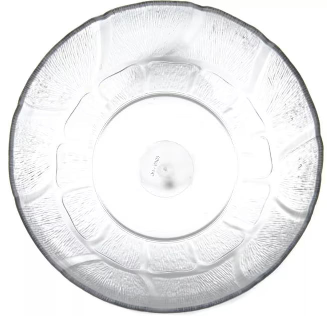 9 Inch Clear Polycarbonate Petal Mist Bowl with 2.4 qt capacity and break resistant construction. Ideal for buffets, catering, restaurants, food bars, and home entertaining.