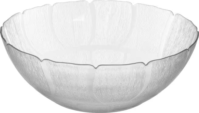 18 Inch Clear Polycarbonate Petal Mist Bowl with 17.2 qt capacity and break resistant construction. Ideal for buffets, catering, restaurants, banquet displays, and home entertaining.