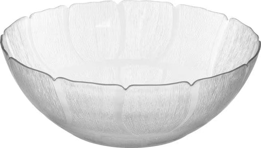 18 Inch Clear Polycarbonate Petal Mist Bowl with 17.2 qt capacity and break resistant construction. Ideal for buffets, catering, restaurants, banquet displays, and home entertaining.