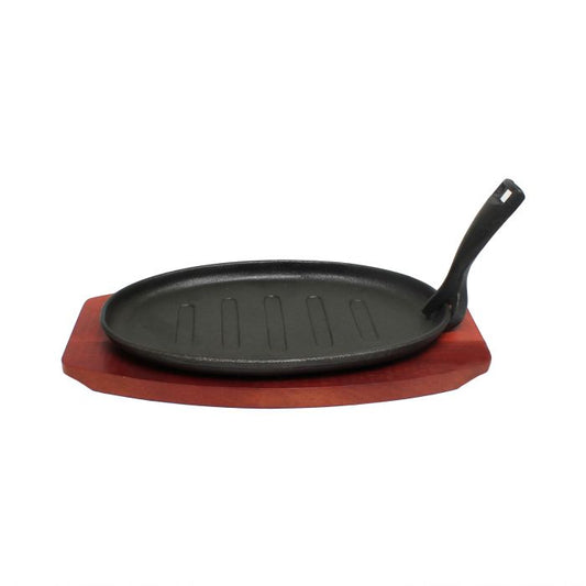 Thunder Group Pork Board is a must-have for any hotel, restaurant, or catering service looking to deliver meals with flair and sophistication. This professional-grade, 3-piece set includes a rugged cast iron griddle that ensures even heat retention and distribution, a durable gripper for safe handling, and a beautifully crafted wooden board that adds rustic charm while protecting table surfaces. Perfect for serving steaks, seafood, and sizzling entrees straight from the kitchen to the table.