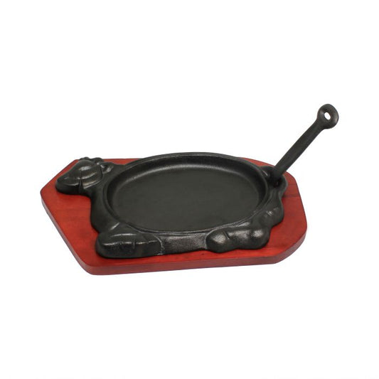 Thunder Group Steak Board is designed for restaurants, hotels, and catering services that value both performance and style. This 3-piece set includes a durable cast iron griddle, ideal for searing and serving sizzling dishes like steaks and fajitas. A custom-fit gripper ensures safe handling, while the elegant wooden board provides a rustic yet refined serving surface that protects your tables from heat. Together, these components create a complete solution for bringing meals to the table with flair.