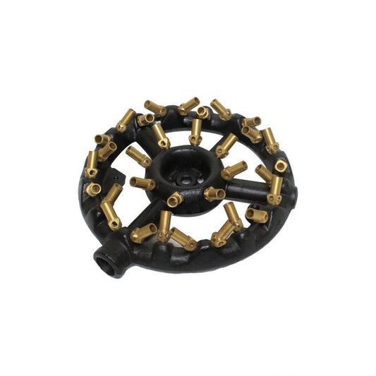 Thunder Group Jet Burner is a high-performance cooking component built specifically for Chinese ranges and other high-heat culinary applications. Featuring 32 copper nozzles, this burner delivers a focused and powerful flame with an output of 160,000 BTU, ideal for demanding commercial kitchens. Constructed with durable cast iron and brass copper, it ensures efficient heat transfer and long-lasting use. 