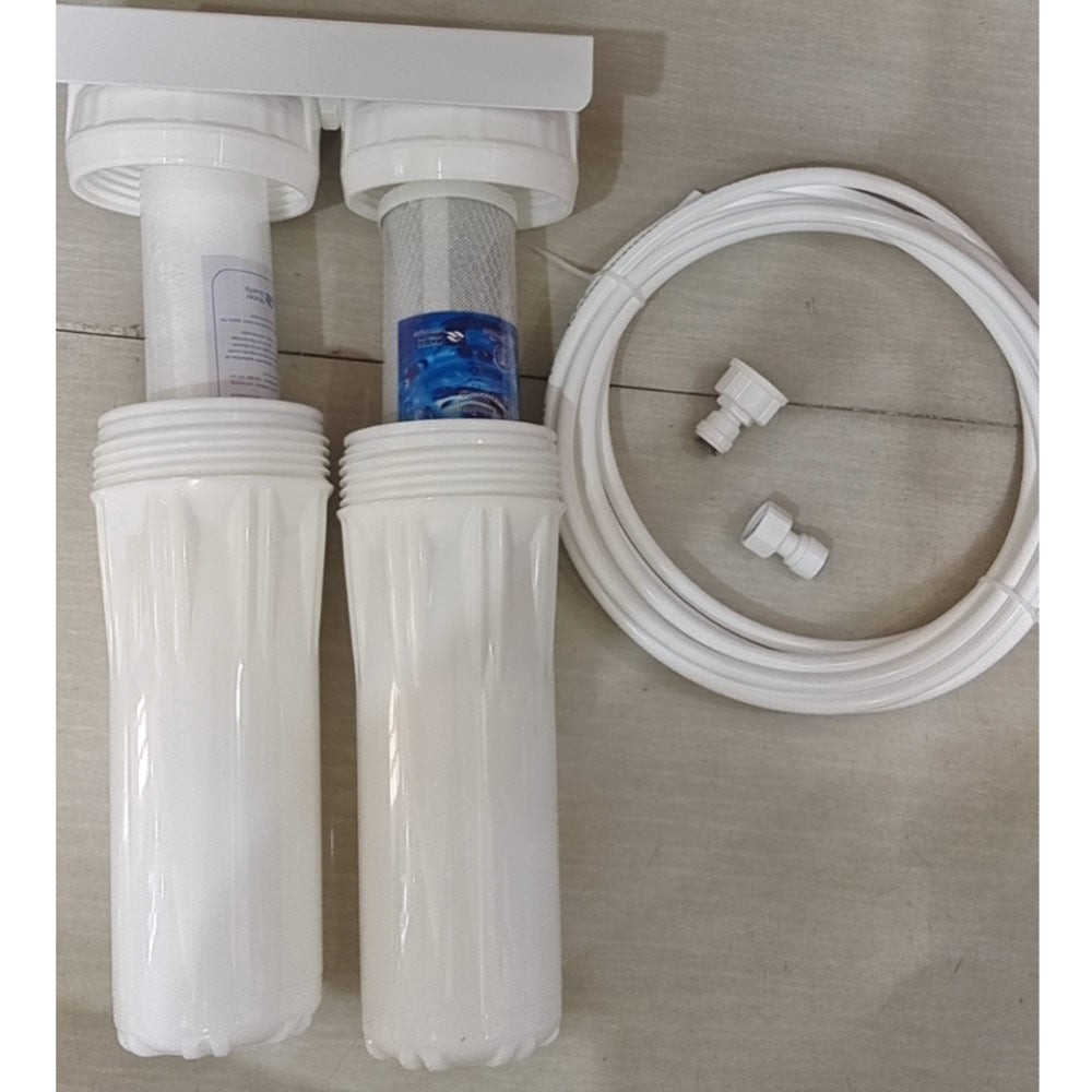 Coldline IWF-20 inline double ice machine water filter cartridges, 2.2 GPM capacity, designed to reduce scale and impurities for improved ice quality and equipment longevity.