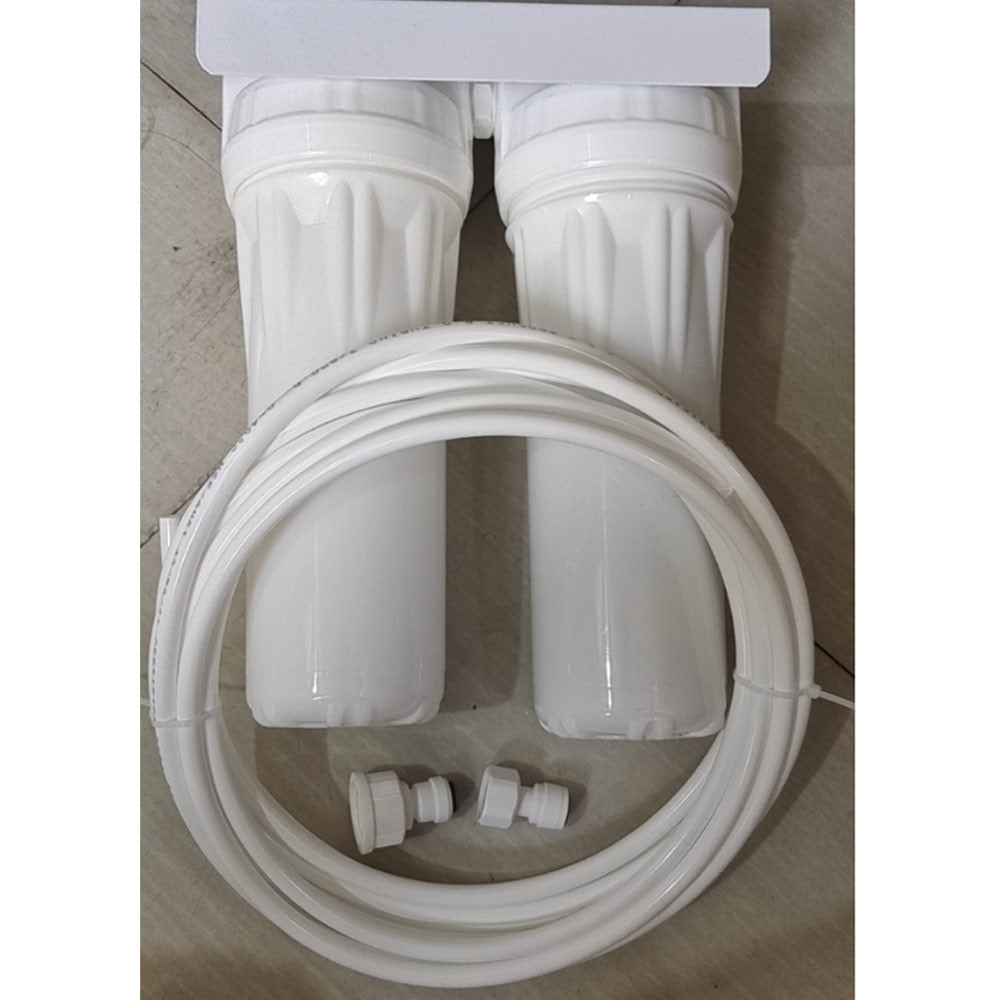 Coldline IWF-20 inline double ice machine water filter cartridges, 2.2 GPM capacity, designed to reduce scale and impurities for improved ice quality and equipment longevity.