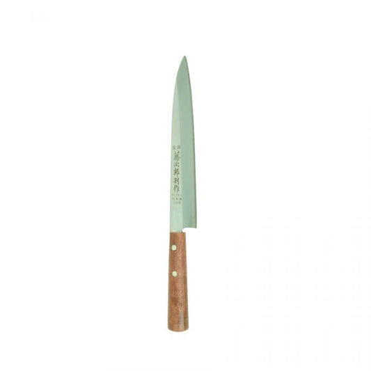 Thunder Group Sashimi Knife is expertly designed for precision slicing of raw fish and seafood. Its long, narrow blade ensures clean, smooth cuts, essential for preserving the integrity and presentation of delicate ingredients. Crafted from high-quality stainless steel, this knife delivers both performance and durability, making it ideal for professional sushi chefs and culinary establishments.