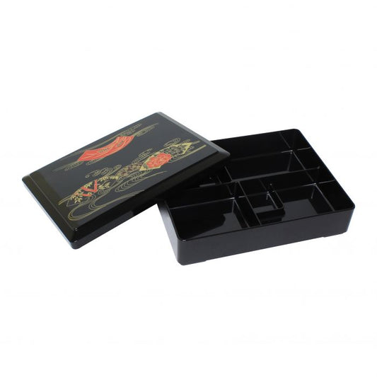 Thunder Group Makunouchi Bento Box is a reliable choice for serving traditional Japanese meals, lunch combinations, or portioned entrées. Its sturdy ABS plastic build ensures long-lasting use, making it ideal for restaurants, bento services, and takeout operations looking to elevate their food presentation.
