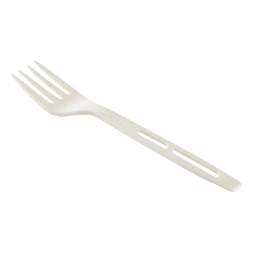 White CPLA Heavy Weight Wrapped Disposable Fork For Party & Catering