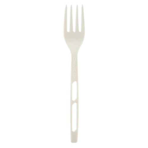 White CPLA Heavy Weight Wrapped Disposable Fork For Party & Catering