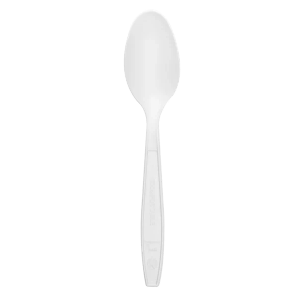 Natural Beige CPLA Heavy Weight Disposable Soup Spoons For Hot & Cold Foods