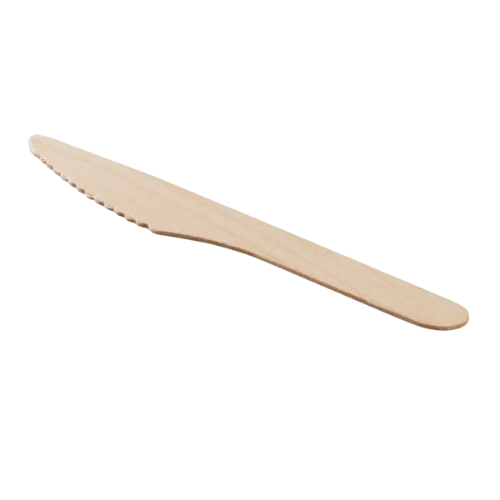 Beige Wood Heavy Weight Disposable Wooden Knives For Dining & Catering
