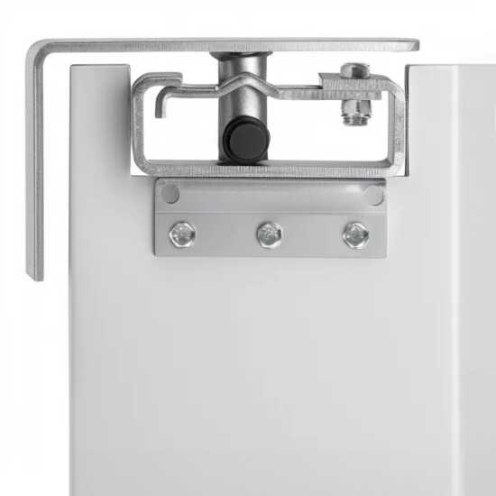 Prepline 72 x 84 inches double aluminum swinging service traffic door featuring a 9 x 14 inches window, ideal for facilitating access in high-traffic commercial areas.