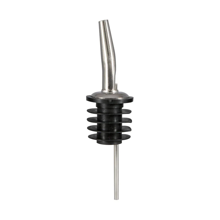 Bar Maid Med Speed Pourers 12/Pack stainless steel speed pourers with poly corks, designed for quick and precise pouring. Ideal for bars and restaurants, these pourers ensure smooth, controlled flow without a screen.