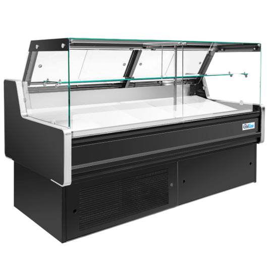 The Coldline SDC98-F 98" Refrigerated Fish Display Case with Ice Bin and Drain is a premium solution for showcasing and preserving fresh seafood in commercial settings such as supermarkets, fish markets, and delis. Its curved glass design enhances product visibility, while the integrated ice bin and drainage system ensure optimal freshness and hygiene.