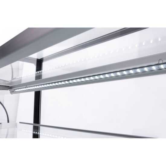 The Marchia MBT72-ST 72-inch Straight Glass Refrigerated Bakery Display Case, designed for showcasing a wide selection of pastries, cakes, and desserts while keeping them fresh and at the perfect temperature. Ideal for large bakeries, cafés, and delis