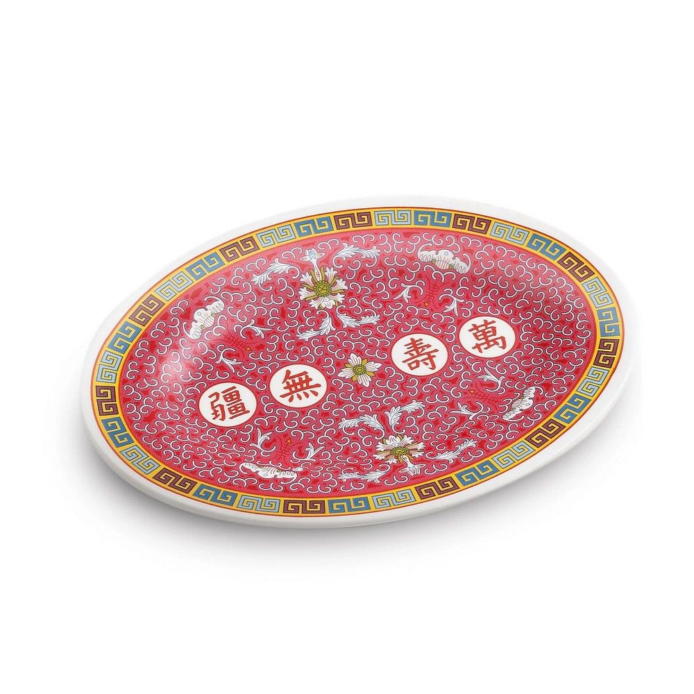 Yanco Oval Plate LG-2014 It is made from durable and reliable melamine material, which makes the plate look like ceramics. You can use this stylish plate to serve any dish you want. For example, you can use it for rice, noodles, appetizers or hot meals. The Longevity collection has an elegant and stylish design. Performed in red color, it will perfectly fit any restaurant environment. Whether it's an Italian, Japanese or American cuisine, it will subtly emphasize the atmosphere
