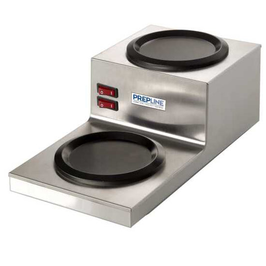 The Prepline PDW2-L Ladder Double Burner Warmer Plate delivers 200W of power, ideal for keeping dishes warm at events, buffets, or cafes. Its ladder design provides stability for multiple pots.