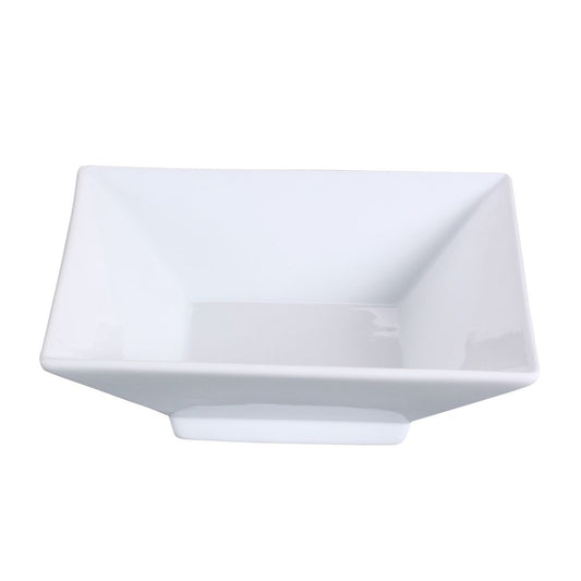 Yanco Square Bowl with Foot LK-408 is an elegant and versatile addition to any restaurant or dining hall. Designed with a stylish square shape and a raised foot, this bowl enhances table presentation while providing a functional serving solution. Ideal for sauces, soups, or side dishes, it complements any dining setting with its sleek bone white porcelain construction. Built for convenience, this bowl is oven, dishwasher, and microwave safe, ensuring easy maintenance and durability for high-volume use.