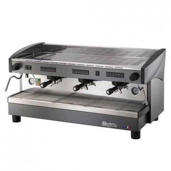 The Magister ES100 STILO 220V Third Group Automatic Espresso Machine, featuring 5400W power and a steam wand, is designed for high-demand espresso brewing and milk frothing in large cafes and coffee shops.