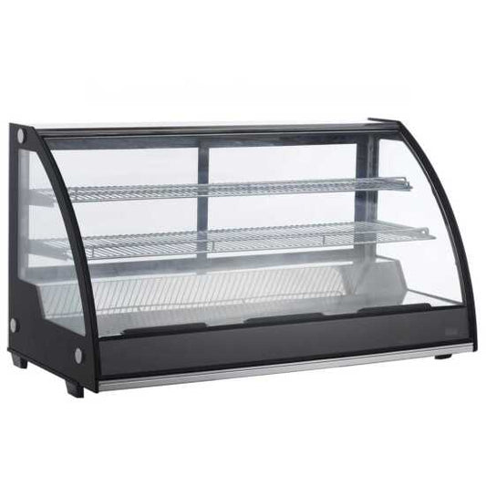 Marchia MDC201 48" Countertop Refrigerated Bakery Display Case with curved glass and LED lighting. Features a spacious design for cooling and showcasing baked goods with enhanced visibility.