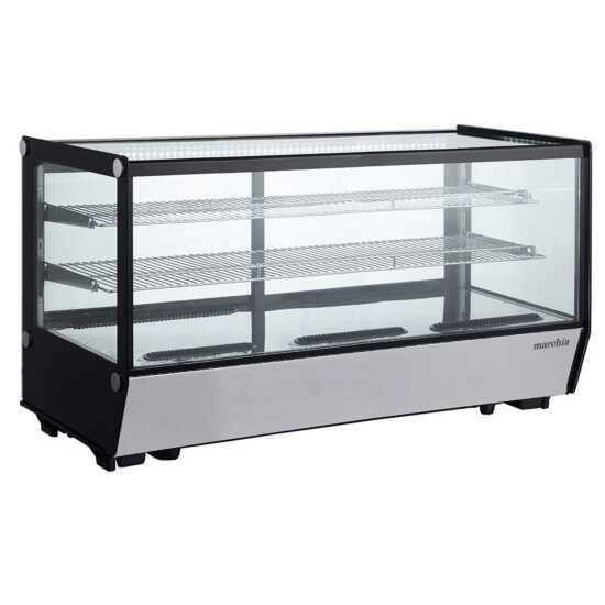 Marchia MDC260-ST 48" Countertop Refrigerated Bakery Display Case with straight glass and LED lighting. Features a spacious design for clear visibility and efficient cooling of baked goods.