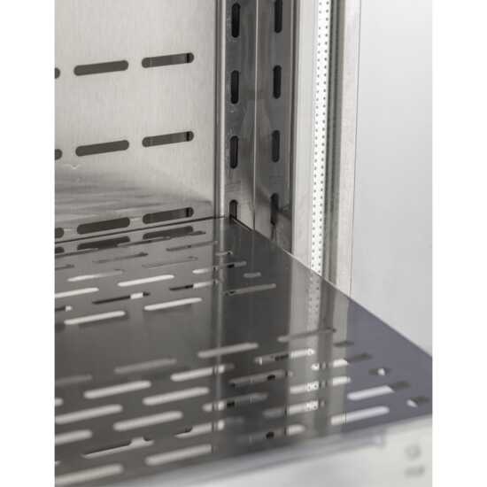 The Marchia MDS250 24" open air cooler grab-and-go display refrigerator with adjustable shelves, energy-efficient LED lighting, and easy access for convenient retail display of chilled products.