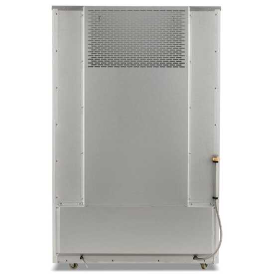 The Marchia MDS390-SS 36" stainless steel open air cooler grab-and-go refrigerator with durable construction, adjustable shelves, energy-efficient LED lighting, and easy access for displaying chilled items.
