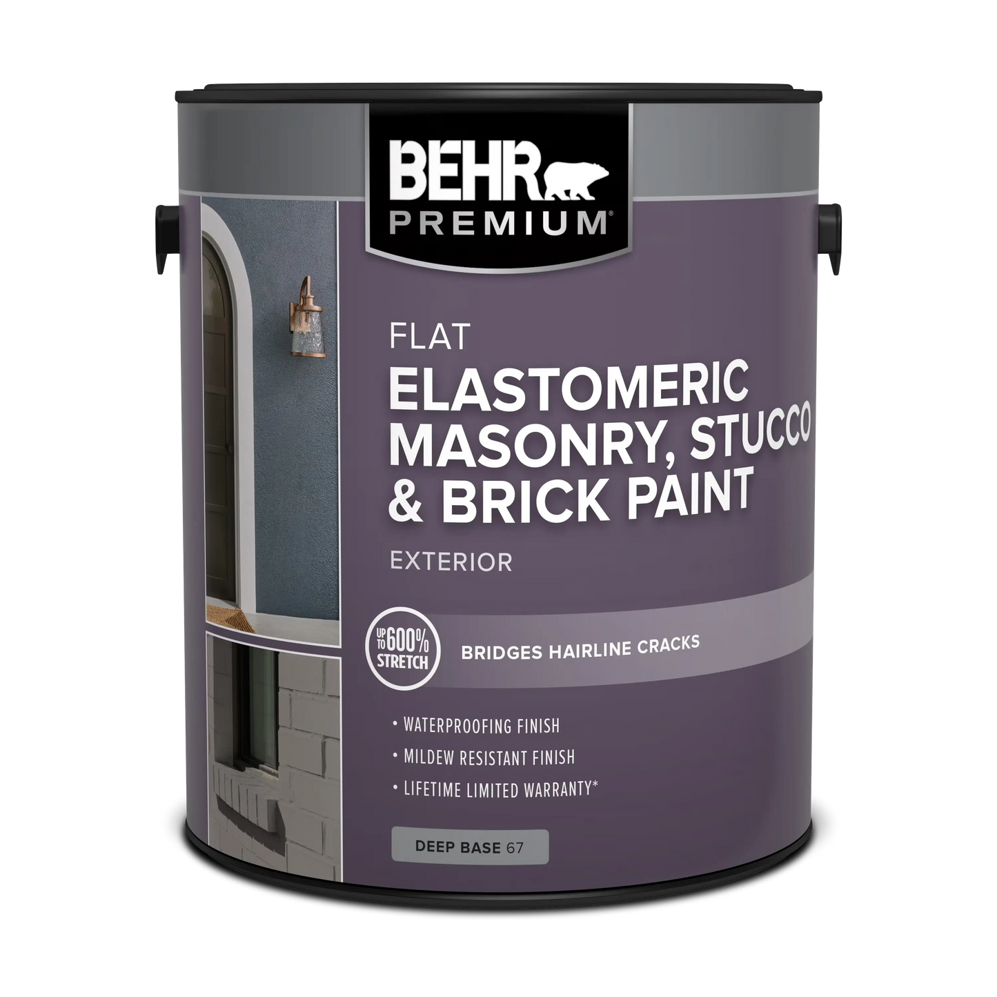 1 Gallon Behr Premium Graphic Charcoal Elastomeric Masonry, Stucco, and Brick Exterior Paint