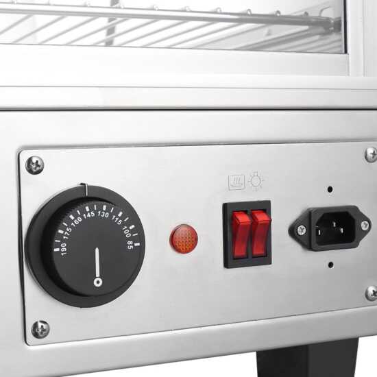 Marchia MHC161 34" heated stainless steel countertop display case with front slanted glass, perfect for keeping hot foods warm and attractively displayed in cafés, delis, and convenience stores.