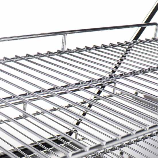 Marchia MHC161 34" heated stainless steel countertop display case with front slanted glass, perfect for keeping hot foods warm and attractively displayed in cafés, delis, and convenience stores.