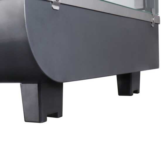 Marchia MHCC76 14" heated countertop display with front and rear doors, designed to keep small quantities of hot foods warm and accessible, ideal for compact spaces in cafés, delis, and food service areas.