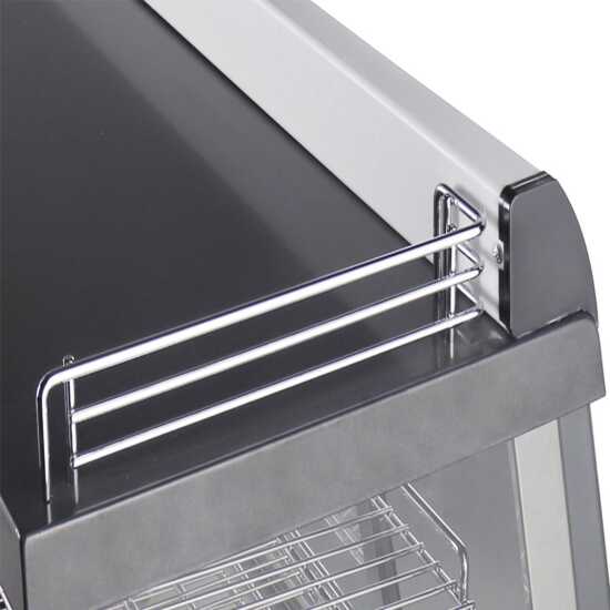 Marchia MHCC96 27" heated countertop display with front and rear doors, designed to keep hot foods warm and easily accessible, perfect for mid-sized food displays in cafés, delis, and food service environments.